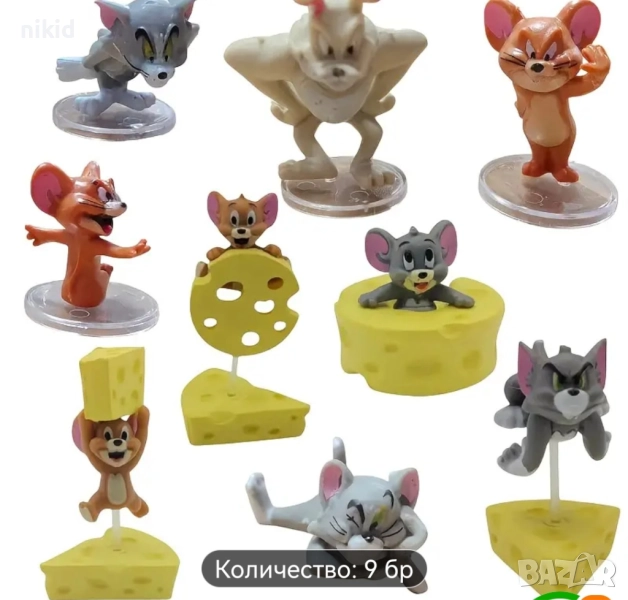 Том и Джери Спайк пластмасови фигурки играчки за игра и украса на торта пластмасова фигурка, снимка 1