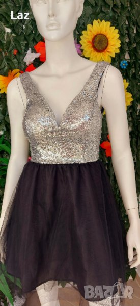 официална обемна рокля обсипана с пайети, снимка 1