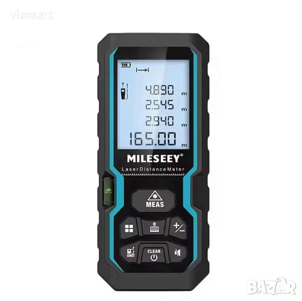 Лазерна ролетка MILESEEY S6 – до 40 м, LCD дисплей, площ, обем и косвени разстояния, снимка 1
