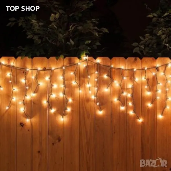 Лампичи 360 бр/12м на ток- светлинна завеса капчуци, снимка 1