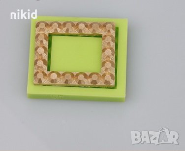 Правоъгълник правоъгълна рамка с капси силиконов молд форма за украса торта с фондан шоколад гипс, снимка 1