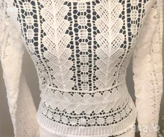 Фина блуза дантела, Бял топ дантела, Ефектен бял топ, снимка 1