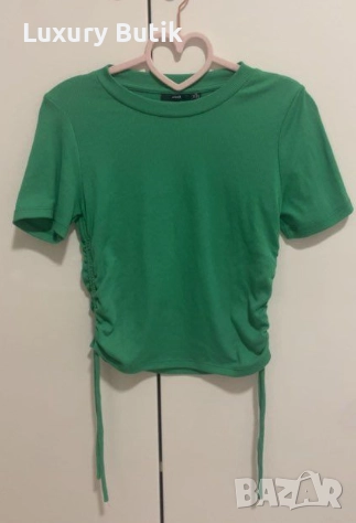 Зелен топ с връзки, снимка 1