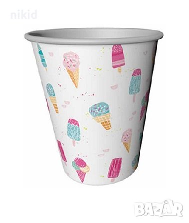 Ескимо сладолед сладоледи 8 бр картонени чаши парти рожден ден, снимка 1