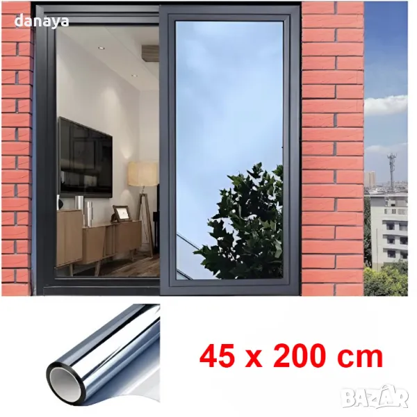 5187 Огледално фолио за прозорци, 45×200 cm, снимка 1