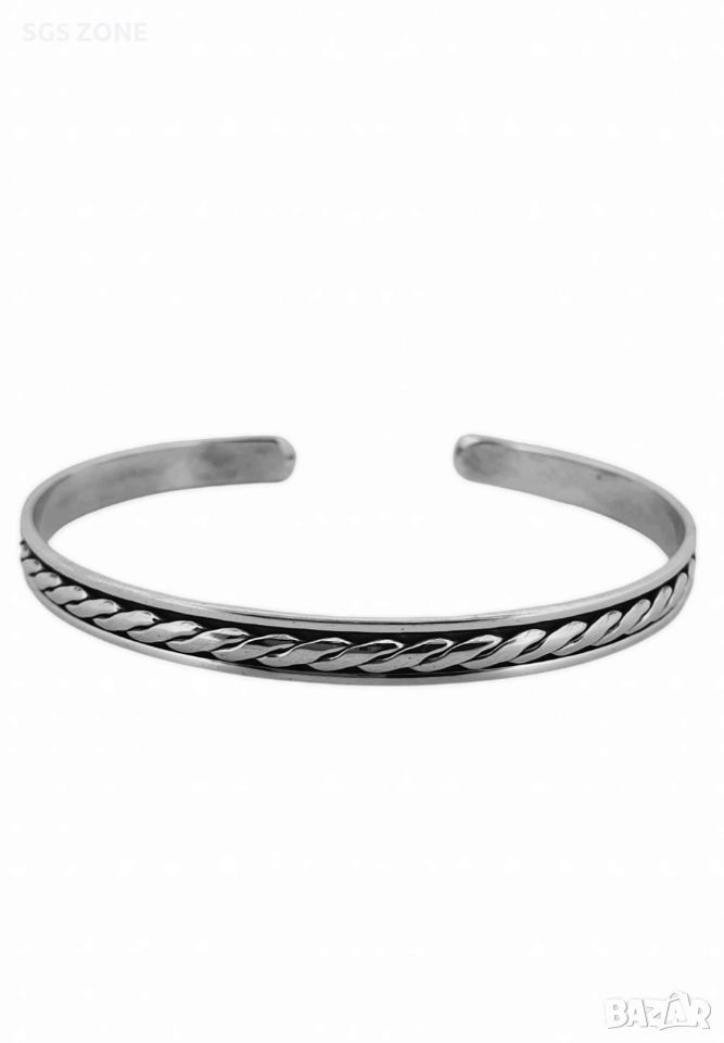 Сребърна тверда гривна 925, снимка 1