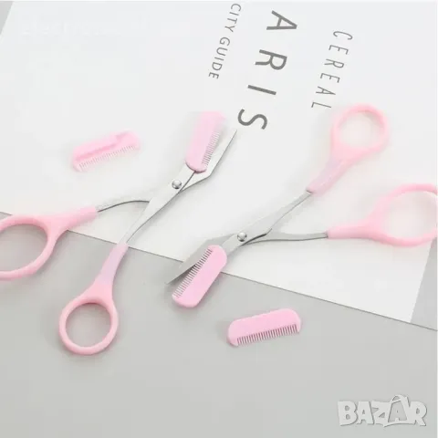 Тример за вежди Ножица с гребен Обезкосмяване по лицето Инструмент за Подстригване Оформяне аксесоар, снимка 6 - Други - 47560200