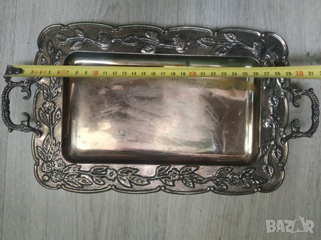 посребрен метален поднос, снимка 2 - Други ценни предмети - 39728268