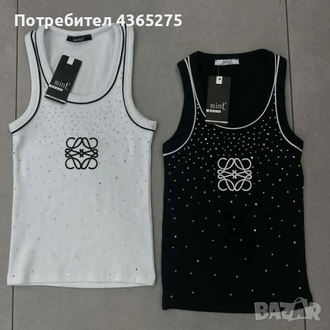 Ново 💕♥️❎✅☺️потници Loewe в бяло и в черно🌞❤️ПРЕМИУМ КАЧЕСТВО бродерия и камъчета🌸НАЙ-НИСКА ЦЕНА🌸