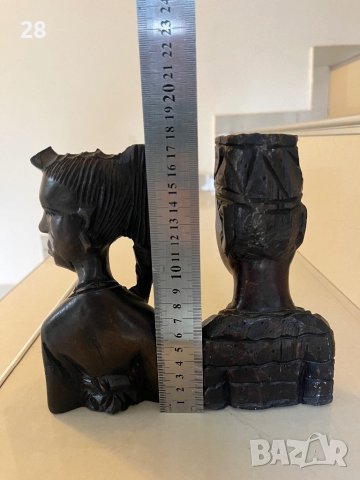 Комплект глави Африка бюст на Мъж и Жена, снимка 4 - Статуетки - 43239438