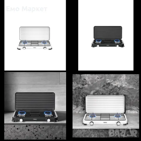 Двоен газов котлон с капак Rosberg R51454D2, 30mbar\2x2.2kWh