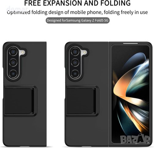 Защитен калъф със стойка за телефон Samsung Galaxy Z Fold5 LT, черен, снимка 2 - Калъфи, кейсове - 43036623