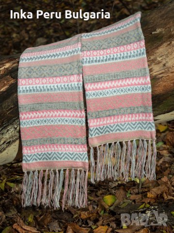 Перуански шал с вълна на алпака различни цветове, снимка 2 - Шалове - 42945727