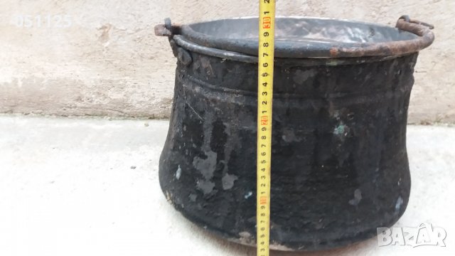 отличен възрожденски кован казан, бакър съд за варене на курбани 40 литра, снимка 10 - Антикварни и старинни предмети - 38365271