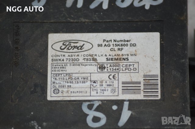 Комфорт Модул Централно Заключване за Ford Focus, 98 AG 15K600 DD, 98AG15K600DD, SIEMENS 5WK4 7230D, снимка 2 - Части - 39772453
