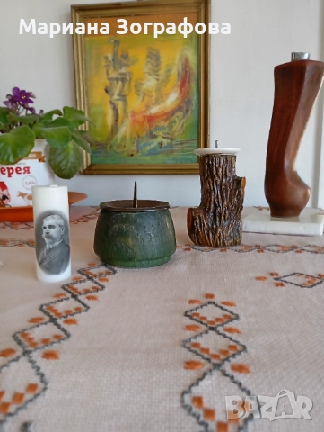 Битови предмети 20 бр., Пожарникар. брадва, Метални стойки - вино, икона, Бакърени съдове, Свещници, снимка 8 - Други ценни предмети - 50165842