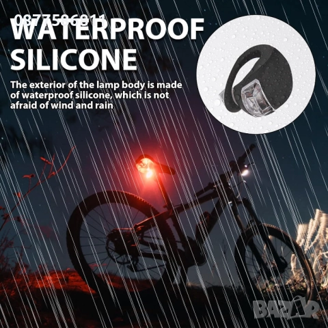 НОВ LED ФАР/СТОП ЗА КОЛЕЛО ТРОТИНЕТКА. ЛЕД STOP СВЕТЛИНА/ФАРЧЕ ЗА ВЕЛОСИПЕД ФАРЧЕ ЗА ВЕЛОСИПЕД +, снимка 7 - Аксесоари за велосипеди - 51631991