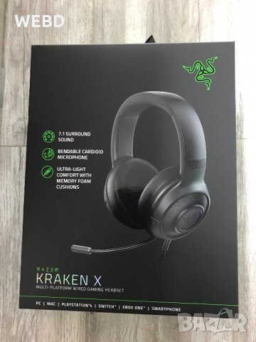 Слушалки RAZER KRAKEN X, снимка 1 - Слушалки за компютър - 34964025