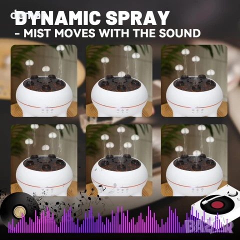 Дифузер за етерични масла – 250 мл. с музикално синхронизирана танцуваща мъгла, снимка 2 - Други стоки за дома - 50940720