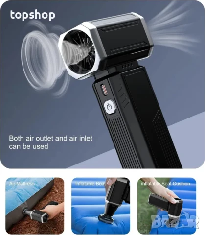 Прахосмукачка със сгъстен въздух, супер мощен 180 000 RPM турбовентилатор, безстепенно регулиране, снимка 4 - Прахосмукачки - 50578049