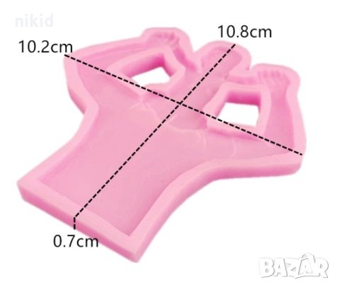 Баща с бебе на рамене силиконов молд форма калъп фондан шоколад гипс украса , снимка 2 - Форми - 33532154