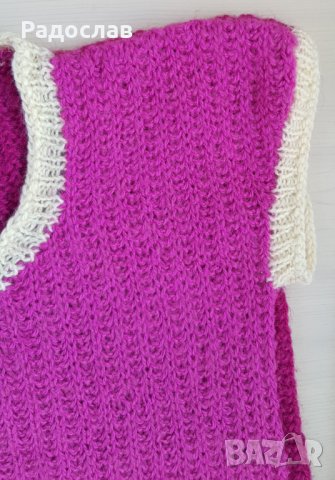 Детски ръчно плетен пуловер нов лилав 12 - 14 год, снимка 4 - Детски пуловери и жилетки - 36617214