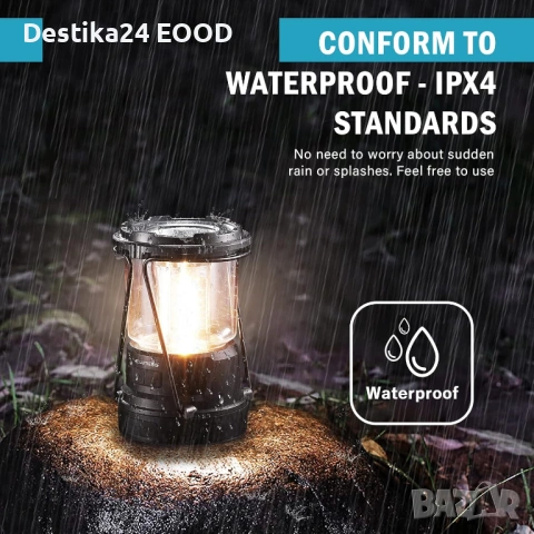 Соларна къмпинг лампа ELUTENG 2в1 с Power Bank 3000 mAh, снимка 4 - Соларни лампи - 53150500