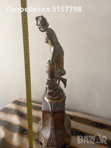 Каминен часовник арт нуво, снимка 4 - Антикварни и старинни предмети - 51170055