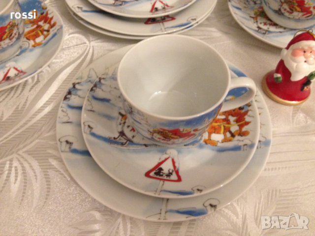 Vintage. Нов. Немски Коледен сервиз за кафе/чай и десерт 18 ел., снимка 5 - Сервизи - 36676658