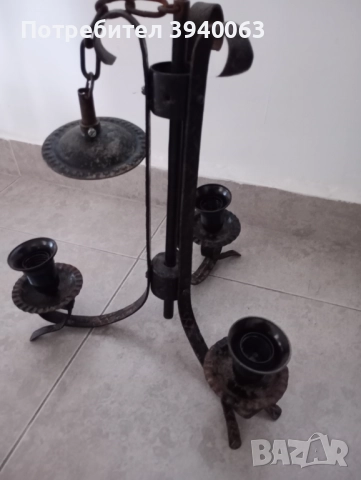 Стар полюлей от ковано желязо троен колекция, снимка 8 - Антикварни и старинни предмети - 50646181