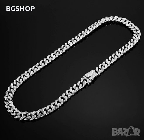 Хип-хоп ланец / Hip-Hop chain Bling Bling - Silver, снимка 2 - Колиета, медальони, синджири - 28402171