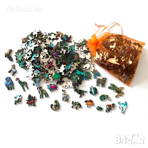 Дървен пъзел - Черепи в формата на сърце, снимка 3 - Пъзели - 49418456