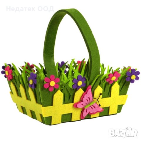 Великденска кошница, Зелени цветя, 18x8 см