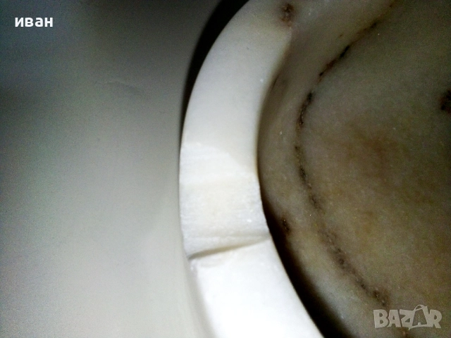 Стара мраморна кутия + голям масивен пепелник, снимка 4 - Антикварни и старинни предмети - 52921241