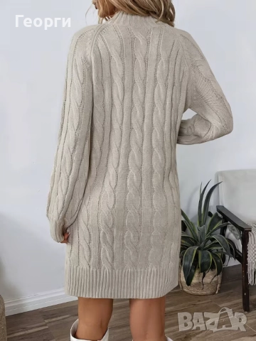 Плетена зимна рокля, р-р L+, снимка 2 - Рокли - 52746384