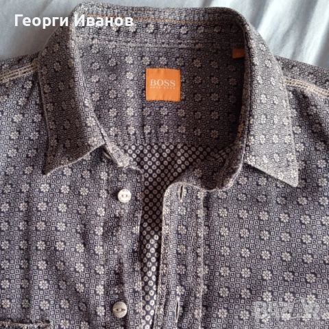 КАТО НОВА HUGO BOSS Orange size M QR-sode 100% ОРИГИНАЛНА риза shirt Slim Fit Made in Poland