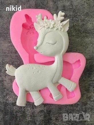 Кокетна сърна сърничка голям силиконов молд форма калъп фондан гипс шоколад