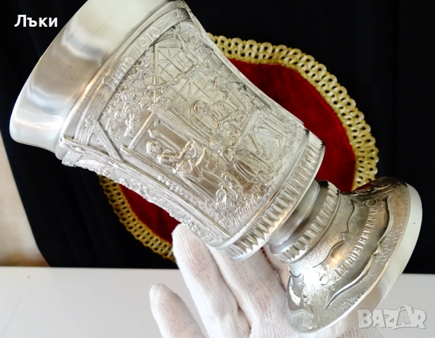 Калаен бокал за вино с живописни картини,250 мл.,360 гр. , снимка 10 - Антикварни и старинни предмети - 52203376