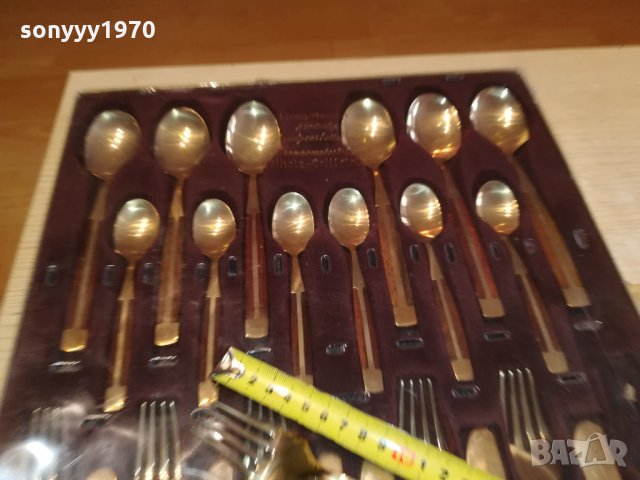 EDELHOLZ-GRIFFEINLAGEN 24K-ЗЛАТНИ ПРИБОРИ-ВНОС ГЕРМАНИЯ 1311212014, снимка 2 - Антикварни и старинни предмети - 34795020