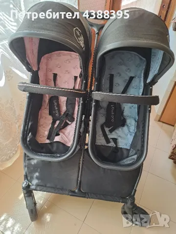 Бебешка количка Чиполино Дуо смарт за близнаци, снимка 5 - Детски колички - 49118795