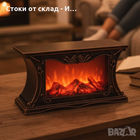 Декоративна LED камина лампа с реалистичен ефект на пламък и жарава, снимка 4 - Декорация за дома - 52661455