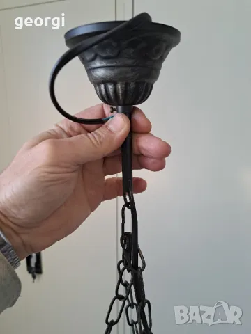 ретро метален полилей стил рустик  13/2, снимка 5 - Лампи за таван - 48959131