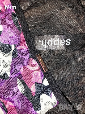 Sapph M Черна бикина с бродерия на цветя отпред, снимка 6 - Бельо - 53472803