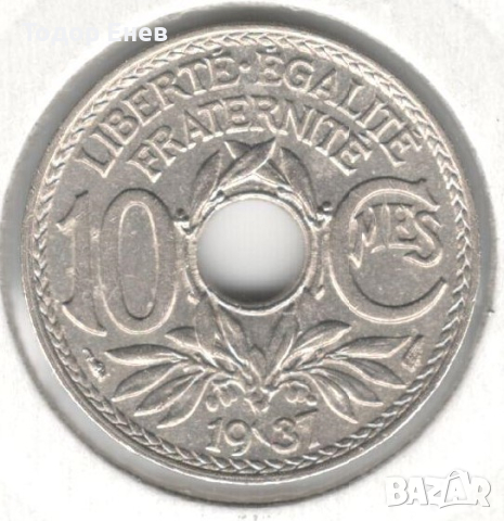 France-10 Centimes-1937-KM# 866a