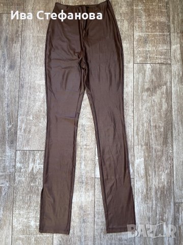 Нов висока талия кафяв еластичен ежедневно елегантен панталон , снимка 9 - Панталони - 44034976