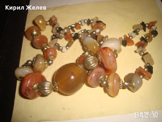 СКЪПОЦЕННО КОЛИЕ - ХАЛЦЕДОН МАЙСТОРСКА ЮВЕЛИРНА СТАРА ИЗРАБОТКА 20270, снимка 2 - Колиета, медальони, синджири - 33423157