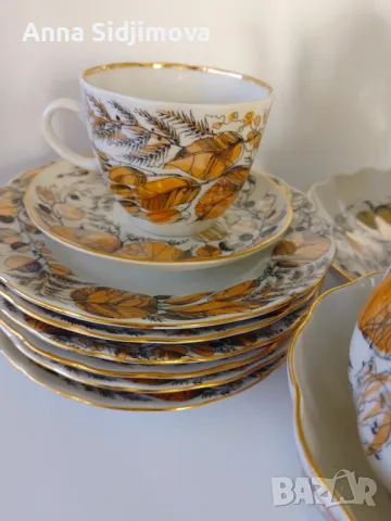 Руски порцелан ЛФЗ сервиз за кафе , снимка 5 - Сервизи - 49692041