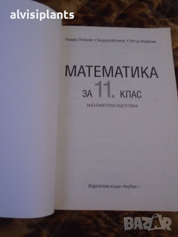 Математика за 11 клас издателство Анубис 2001, снимка 2 - Специализирана литература - 38898105