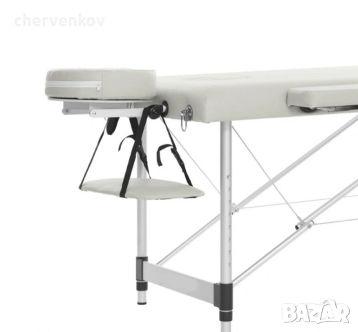 Двусекторна алуминиева козметична масажна кушетка черен бял крем цвят, снимка 10 - Кушетки - 53166088