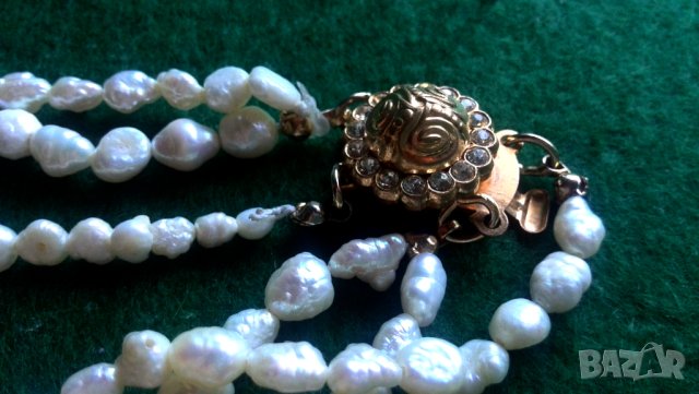 Стара гривна от естествени бели речни перли, снимка 5 - Антикварни и старинни предмети - 43528604